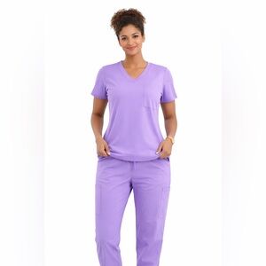Lavender Unisex Stretch Scrub Set